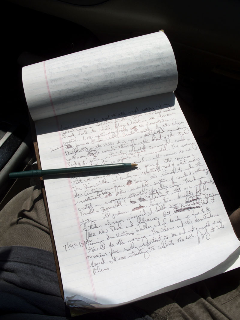 Writing the blog on the road