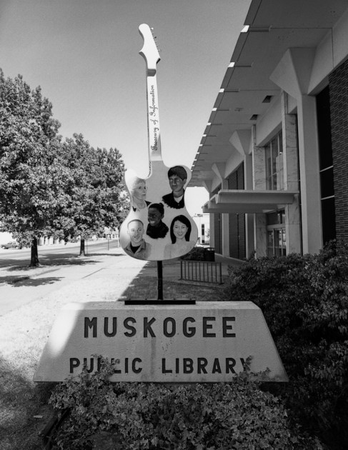 Guitar and library, Muskogee, OK